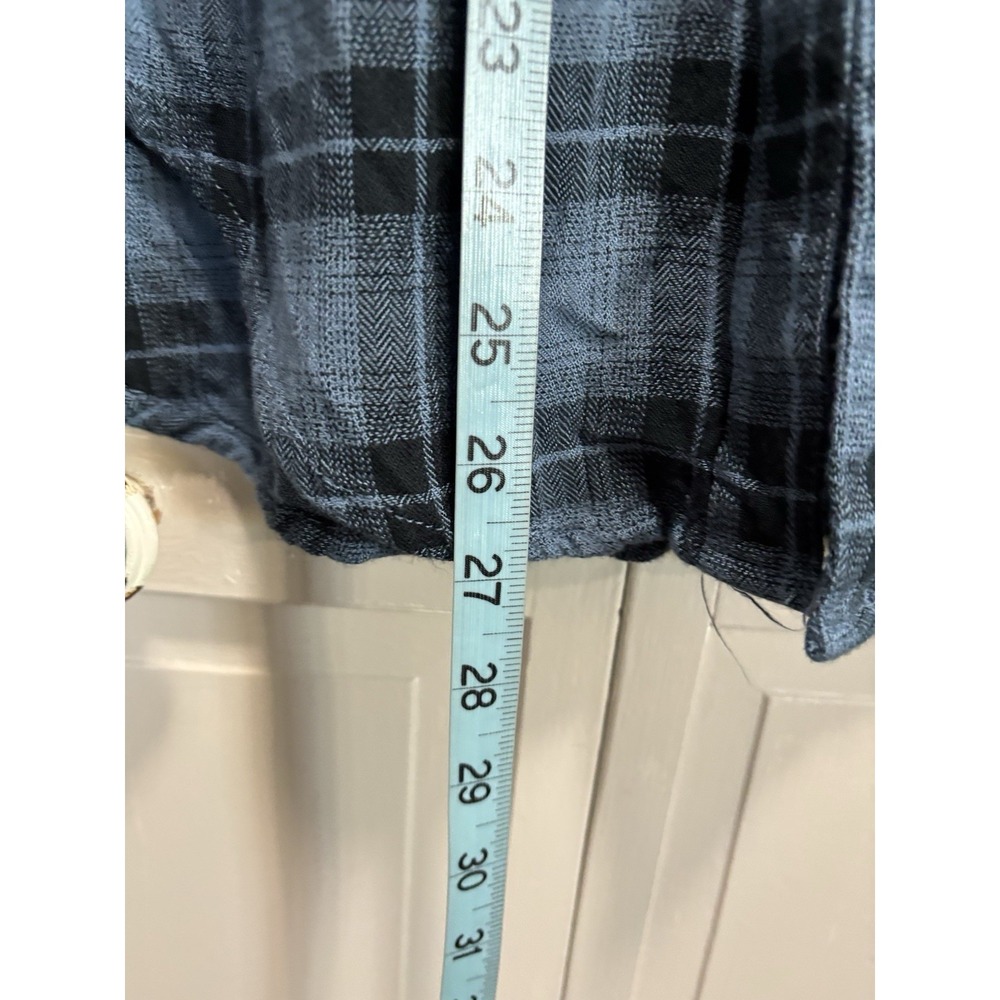 Pink Rose Blue/Black Plaid Long Sleeve Button Up Shirt Size Medium Soft Relaxed‎ - Picture 3 of 6